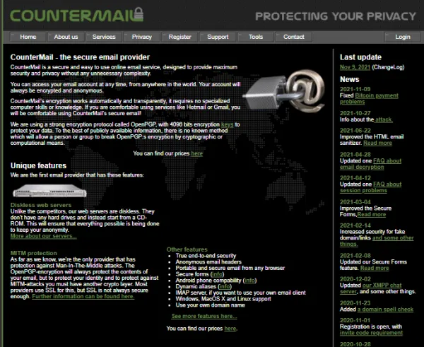 سرویس دهنده ایمیل CounterMail