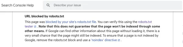 رفع خطای Blocked by robots.txt در سرچ کنسول 