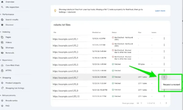 رفع خطای Blocked by robots.txt با درخواست کرول مجدد