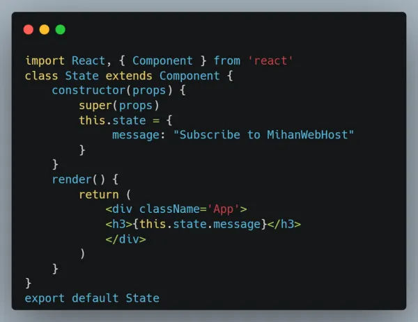 کامپوننت State.js در فریم ورک ری اکت