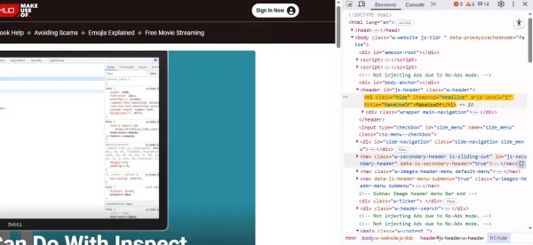 تغییر تیترها و متن‌ ها با ترفندهای inspect element