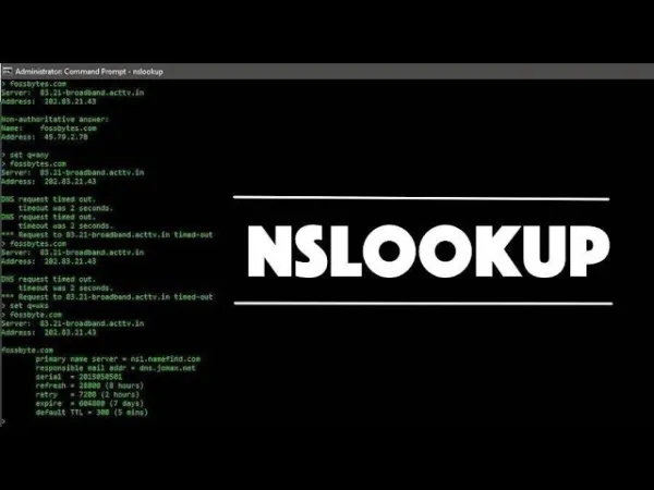 Nslookup ابزاری برای بررسی خطای SERVFAIL