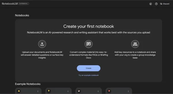 ایجاد notebook در دفترچه هوشمند گوگل