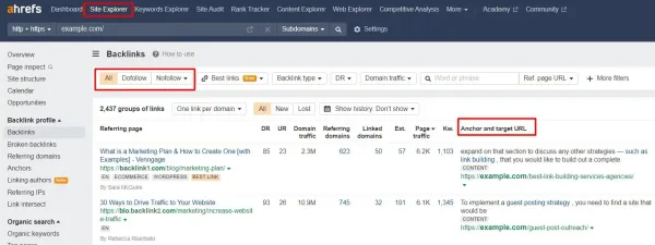 شناسایی بک لینک اسپم با SEMrush