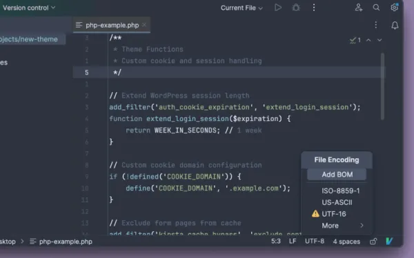 کاراکترهای BOM دلیل مسدود شدن کوکی وردپرس